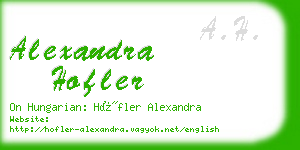 alexandra hofler business card